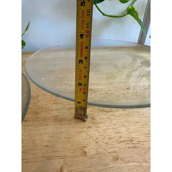 Two Glass clear textured large Plates - Picture 5 of 9